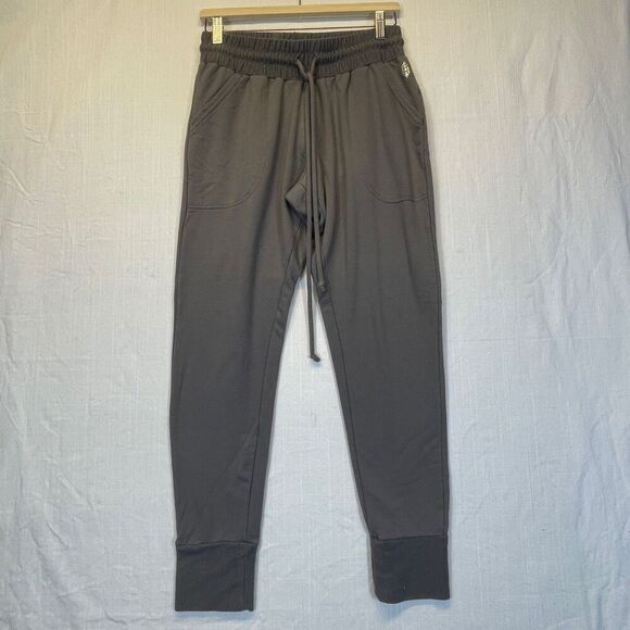 Free People Gray Cuffed High Rise Movement Sunny Skinny Sweatpants Size Medium - Picture 1 of 9